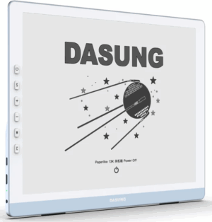 Billede af DASUNG Paperlike 13K 37 Hz Set skråt fra venstre med de seks knapper i venstre side