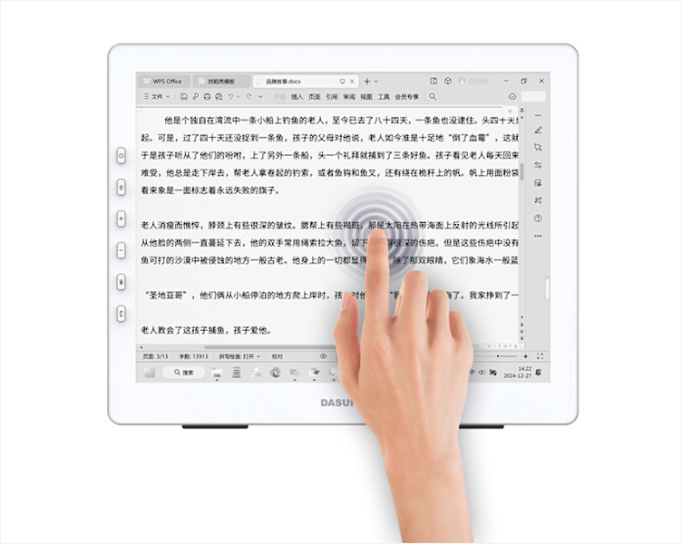 Billede af DASUNG Paperlike E Ink 13 60 Hz med illustration af at skærmen understøtter touch funktion