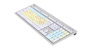 Billede af LogicKeyboard ALBA Mac tastatur set fra højre hjørne