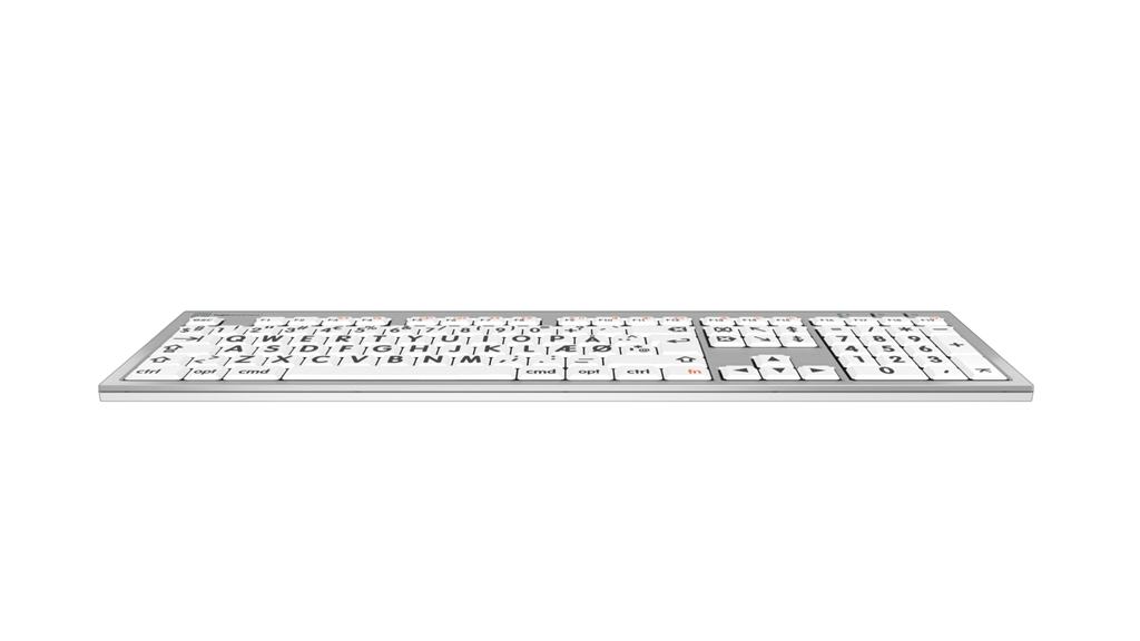Billede af LogicKeyboard ALBA Sort på Hvid Mac set forfra