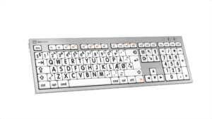 Billede af LogicKeyboard ALBA Sort på Hvid Mac vinklet