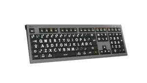 Billede af LogicKeyboard ASTRA 2 Hvid på Sort Mac vinklet