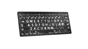 Billede af LogicKeyboard Bluetooth Hvid på Sort Mac & iPad vinklet