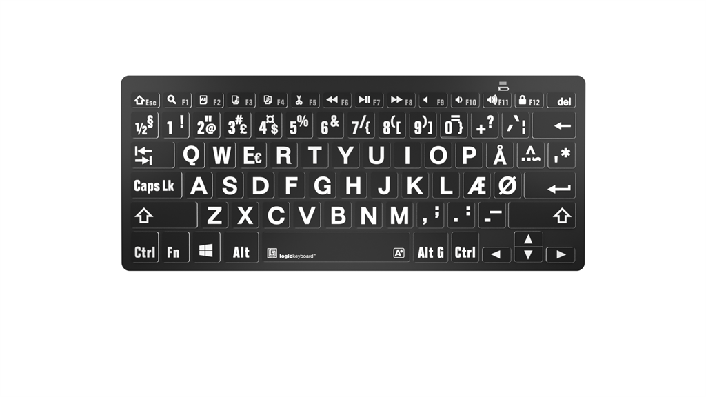 Billede af LogicKeyboard Bluetooth Hvid på Sort Windows