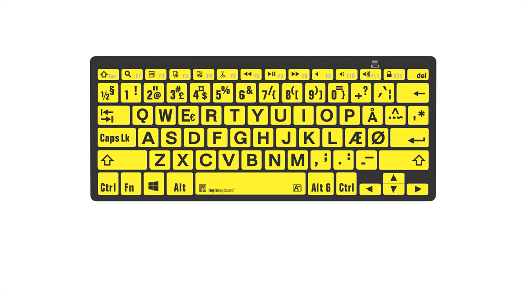 Billede af LogicKeyboard Bluetooth Sort på Gul Windows