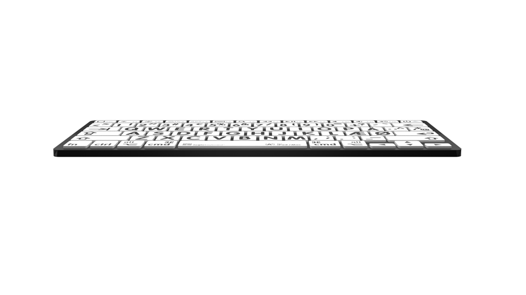 Billede af LogicKeyboard Bluetooth Sort på Hvid Mac & iPad set forfra