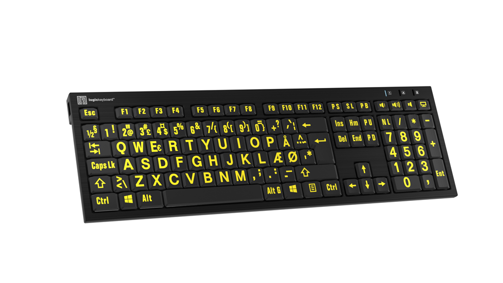 LogicKeyboard NERO Gul på Sort Windows - Billede 2