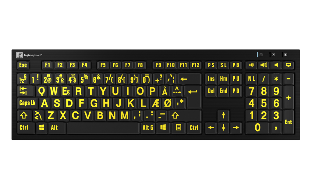 Billede af LogicKeyboard NERO Gul på Sort Windows