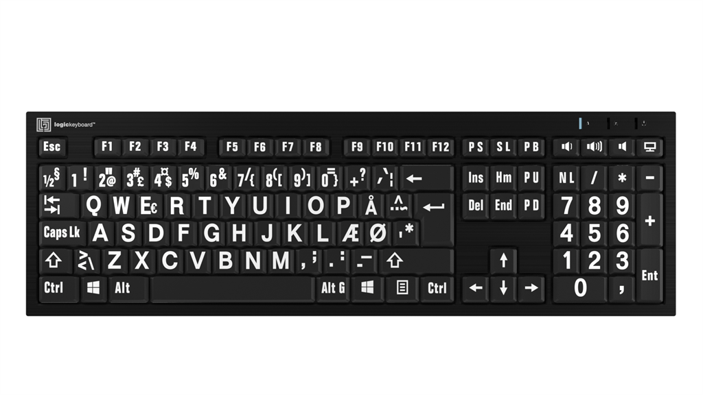 Billede af LogicKeyboard NERO Hvid på Sort Windows