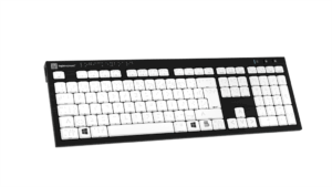 Billede af LogicKeyboard NERO Punkttastatur til Windows vinklet