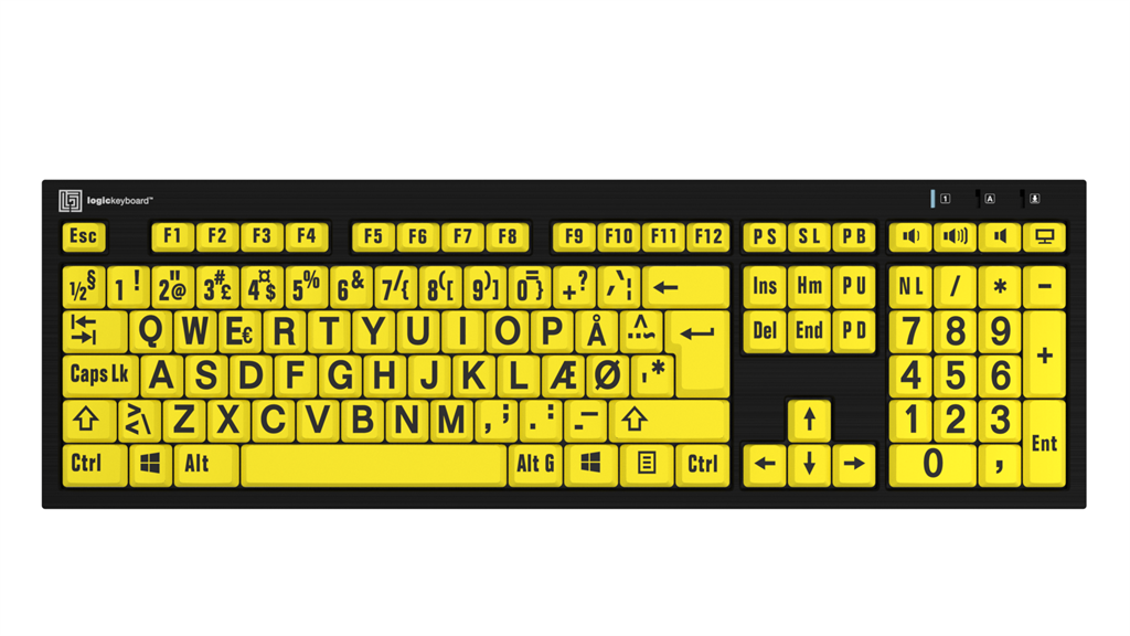 Billede af LogicKeyboard NERO Sort på Gul Windows