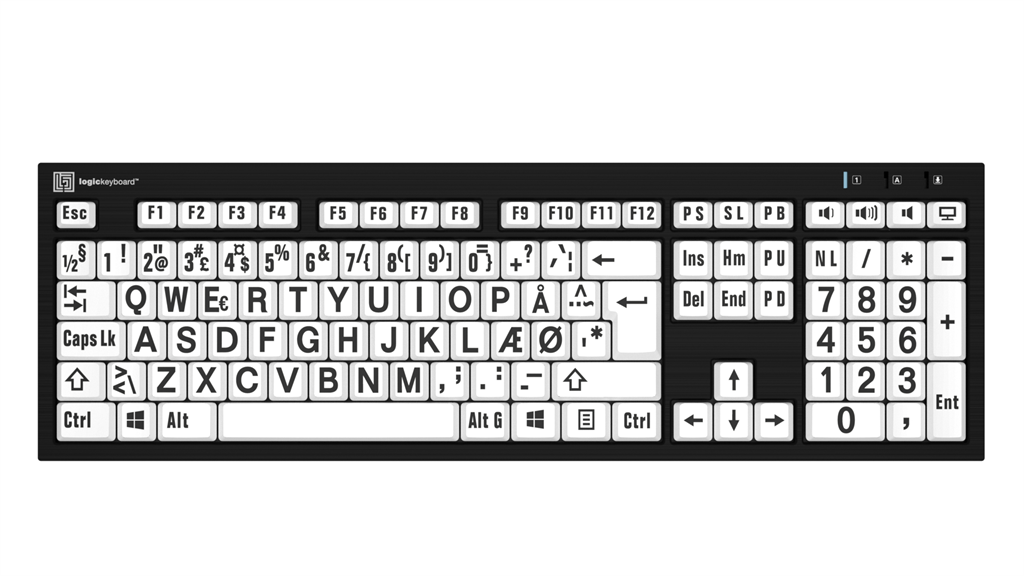 Billede af LogicKeyboard NERO Sort på Hvid Windows