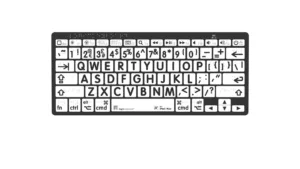 Billede af LogicKeyboard Punkttastatur & Store Bogstaver Sort på Hvid Mac udviklet til punktindlæring