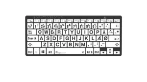 Billede af LogicKeyboard Punkttastatur & Store Bogstaver Sort på Hvid Windows udviklet til punktindlæring