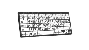 Billede af LogicKeyboard Punkttastatur & Store Bogstaver Sort på Hvid Windows vinklet