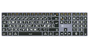 Billede af LogicKeyboard Titan USB & Bluetooth Hvid på Sort Mac