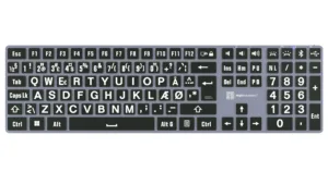 Billede af LogicKeyboard Titan USB & Bluetooth Hvid på Sort Windows