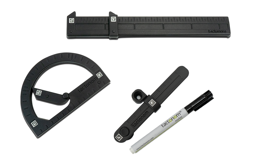 Billede af Tactonom Reader Flex Matematiksæt bestående af en Linial, kompas samt Vinkelmåler