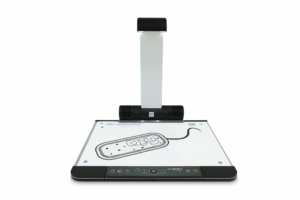 Billede af Tactonom Reader Flex set forfra, med illustration placeret på læsepladen