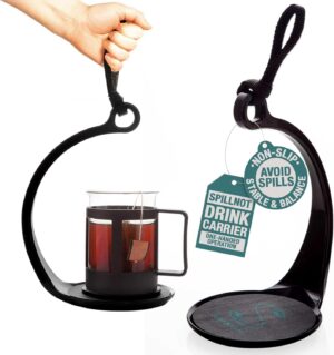 Billede af to The SpillNot ved siden af hinanden, hvor der på den ene er placeret en kop the