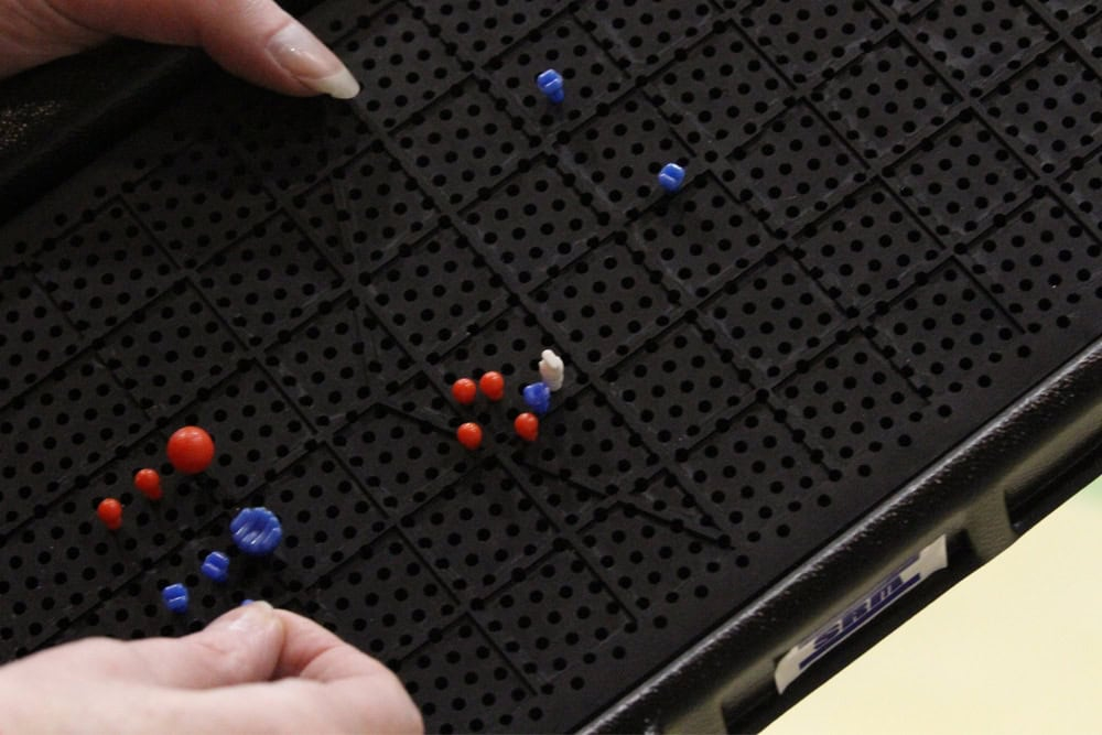 Billede af Boccia Spilgrid med markeringer i rød og sort