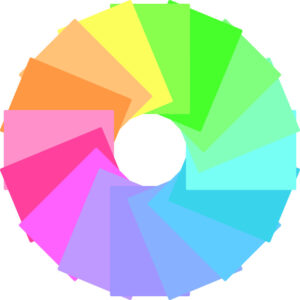 Billede af Crossbow Farvet Læsefolie i alle 16 farver i en cirkel