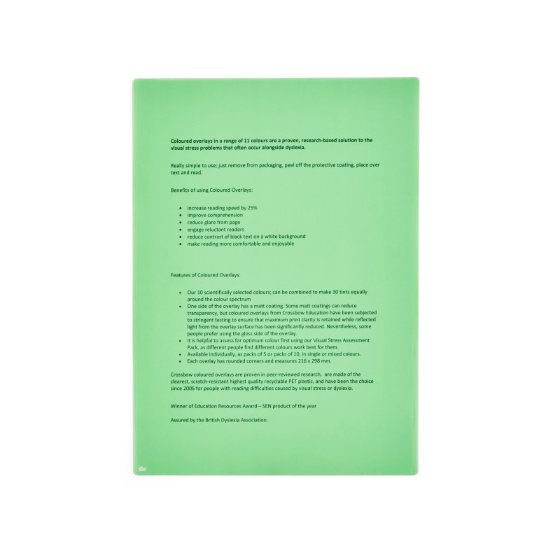 Billede af Crossbow Farvet Læsefolie i farven Græs Grøn