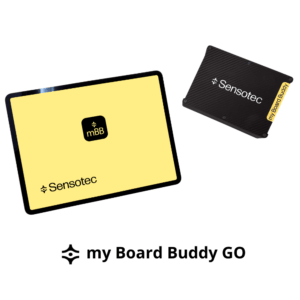 Billede af MyBoardBuddy Go systemet med teksten my Board Buddy GO