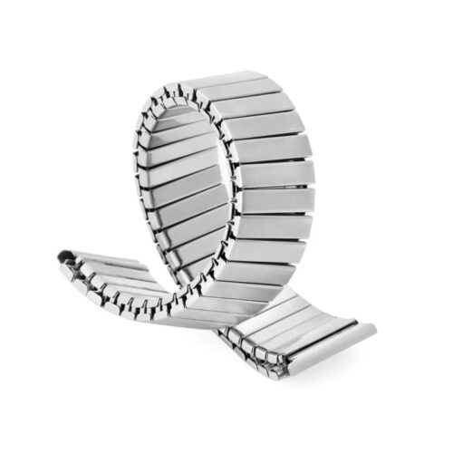 Billede af eksempel på elastisk lænke urrem i sølv