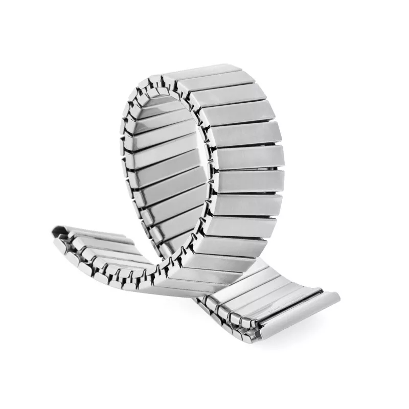 Billede af eksempel på elastisk lænke urrem i sølv