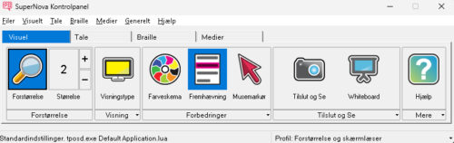 Skærmbillede af SuperNova Forstørrelse & Skærmlæser Programvindue