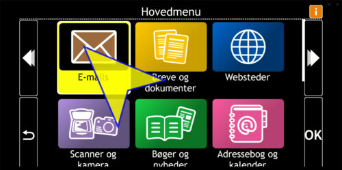Skærmbillede af SuperNova GuideConnect Hovedmenu